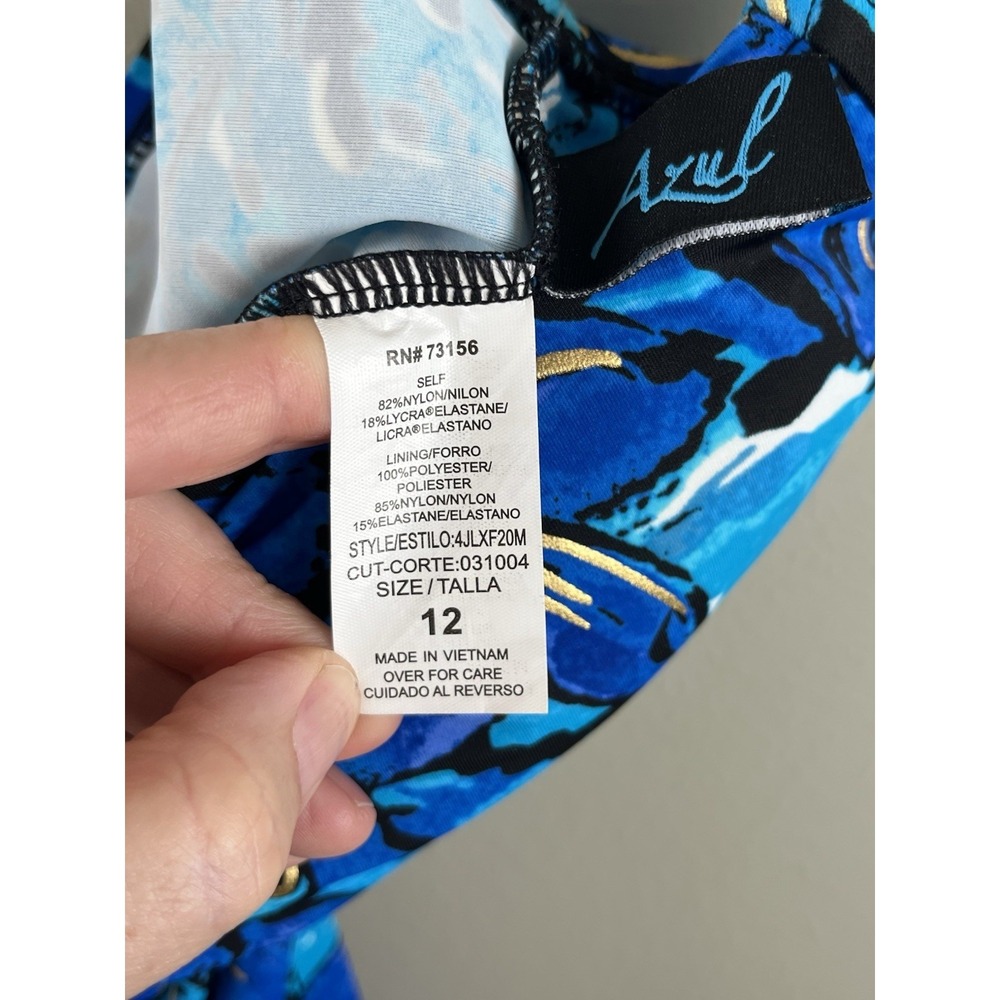 Azul by Maxine of Hollywood NWT Tropical Floral One Piece Swimsuit Size 12 - Picture 7 of 10